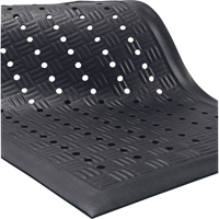 Cushion Station Mats, Slotted, 2' x 3-1/5' x 9/16", Black, Nitrile Ontario Packaging