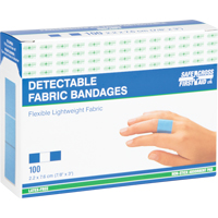 Bandages, Rectangular/Square, 3", Fabric Metal Detectable, Sterile Ontario Packaging