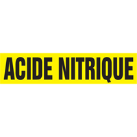 "Acid Nitrique" Pipe Marker, Self-Adhesive, 4" H x 24" W, Black on Yellow Ontario Packaging
