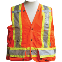 Surveyor Safety Vest, High Visibility Orange, Medium, Polyester Ontario Packaging