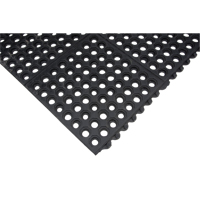 Anti-Fatigue Link Matting, Honeycomb, 3' x 3' x 1/2", Black, Natural Rubber Ontario Packaging