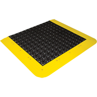 ErgoDeck<sup>®</sup> Non-Slip Mat No.553, PVC, 3-1/2' W x 4' L, 7/8" Thick, Black/Yellow SDM661 | Ontario Packaging