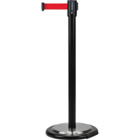 Barri&egrave;res sur pieds pour le contr&ocirc;le des foules, Acier, 35" h, Ruban Rouge, Longueur du ruban 12' Ontario Packaging