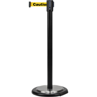 Barri&egrave;res sur pieds pour le contr&ocirc;le des foules, Acier, 35" h, Ruban Jaune, Longueur du ruban 7' Ontario Packaging