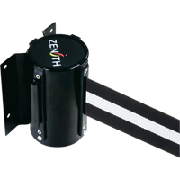 Barri&egrave;re &agrave; fixation murale, Acier, Fixation par vis, 7', Ruban Noir/Blanc Ontario Packaging