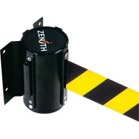 Barri&egrave;re &agrave; fixation murale, Acier, Fixation par vis, 7', Ruban Noir/Jaune Ontario Packaging
