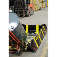QuickBerm&reg; Containment Berm with Inside Wall Supports, 235 US gal. Capacity, 4' W x 8' L x 12" H, Snap-Up Bracket Ontario Packaging