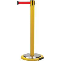 Barri&egrave;res sur pieds pour le contr&ocirc;le des foules, Acier, 35" h, Ruban Rouge, Longueur du ruban 12' Ontario Packaging