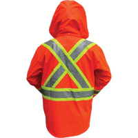 Vestes de s&eacute;curit&eacute; imperm&eacute;ables ignifuges haute visibilit&eacute; en polyur&eacute;thane, Petit, Orange haute visibilit&eacute; Ontario Packaging