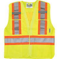 Traffic Safety Vest, High Visibility Lime-Yellow, Medium/Small, Polyester Ontario Packaging