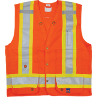 Surveyor Safety Vest, High Visibility Orange, Small, Polyester Ontario Packaging