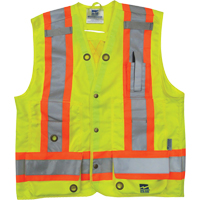 Surveyor Safety Vest, High Visibility Lime-Yellow, Small, Polyester Ontario Packaging