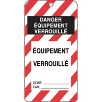 Lockout Tags, Plastic, 3" W x 5-3/4" H, French SE339 | Ontario Packaging