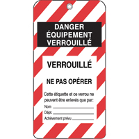 Lockout Tags, Plastic, 3" W x 5-3/4" H, French SE343 | Ontario Packaging