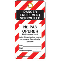Lockout Tags, Plastic, 3" W x 5-3/4" H, French SE344 | Ontario Packaging