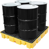 Poly-Slim-Line Spill Pallet with Drain, 66 US gal. Spill Capacity, 49" x 49" x 8.75" Ontario Packaging