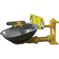 Postes de douche oculaire/faciale Halo, Installation Montage mural, Bol Acier inoxydable Ontario Packaging