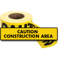 Rubans standards pour barricades, Anglais, 3" la x 1000' lo, 2 mils, Noir sur jaune Ontario Packaging