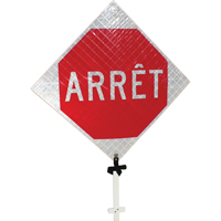 "Arrêt" Pole Sign, 24" x 24", Aluminum, French SED885 | Ontario Packaging