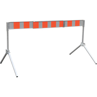 Street Barricade, A-Frame, 6' L x 5-1/2" H, Orange/White Ontario Packaging