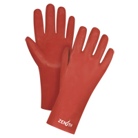 Red Smooth-Finish Chemical-Resistant Gloves, Size 9, 12" L, PVC, Interlock Inner Lining, 47-mil Ontario Packaging