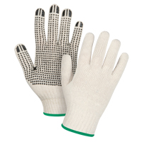 Lightweight Dotted String Knit Gloves, Poly/Cotton, Single Sided, 7 Gauge, Medium Ontario Packaging