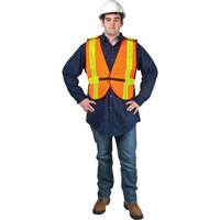 Standard-Duty Safety Vest, High Visibility Orange, Large, Polyester SEF094 | Ontario Packaging