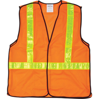 5-Point Tear-Away Traffic Safety Vest, High Visibility Orange, Large, Polyester, CSA Z96 Class 2 - Level 2 SEF098 | Ontario Packaging