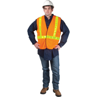 5-Point Tear-Away Traffic Safety Vest, High Visibility Orange, Large, Polyester, CSA Z96 Class 2 - Level 2 SEF098 | Ontario Packaging
