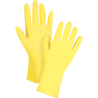 Premium Canary Yellow Chemical-Resistant Gloves, Size Small/7, 12" L, Rubber Latex, Flock-Lined Inner Lining, 15-mil SEF204 | Ontario Packaging