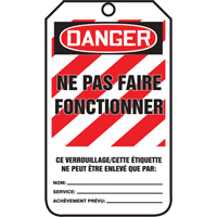 Lockout Tags, Plastic, 3-3/8" W x 5-5/8" H, French Ontario Packaging
