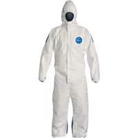 Hooded Coveralls, 4X-Large, Blue/White, Tyvek&reg; 400 D Ontario Packaging