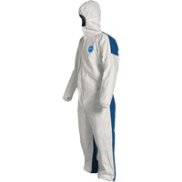 Hooded Coveralls, 4X-Large, Blue/White, Tyvek&reg; 400 D Ontario Packaging