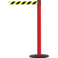 Advance TensaBarrier&reg; Barrier Post, Steel, 36" H, Black/Yellow Tape, 7.5' Tape Length Ontario Packaging