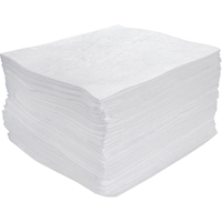Feuilles absorbantes souffl&eacute;es de premi&egrave;re qualit&eacute;, Huile seulement, 15" x 17", 25 gal. d'absorption Ontario Packaging