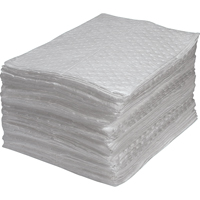 Premium Fine Fiber Sorbent Pads, Oil Only, 15" x 17", 25 gal. Absorbancy Ontario Packaging