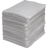 Feuilles absorbantes en fibres fines de calibre industriel, Huile seulement, 15" x 17", 40 gal. d'absorption Ontario Packaging