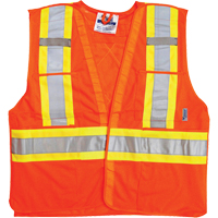 Vestes de s&eacute;curit&eacute; pour la circulation, Orange haute visibilit&eacute;, Grand/T-Grand, Polyester Ontario Packaging