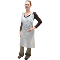Polyethylene Aprons, Polyethylene, White, 35" W x 46" L Ontario Packaging