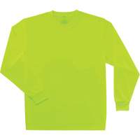 GloWear 8091 Non-Certified Long Sleeve T-Shirt, Polyester, Small, High Visibility Lime-Yellow Ontario Packaging