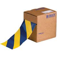 ToughStripe&reg; Floor Marking Tape, 4" x 100', Polyester, Blue and Yellow Ontario Packaging