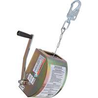 ManHandler Hoist/Winch Lifeline, 65', 1 Leg, Stainless Steel Cable, Snap Hook Harness Connector, Built-in Anchor Ontario Packaging