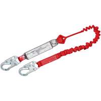 PRO Elastic Shock-Absorbing Lanyard, 6', Snap Hook Center, Snap Hook Leg Ends, Polyester Ontario Packaging