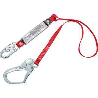Shock-Absorbing Lanyard, 4', Snap Hook Center, Rebar Hook Leg Ends, Polyester Ontario Packaging