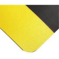 Tapis ondul&eacute; pour tableau de contr&ocirc;le no 702, 3' la x 10' lo, 1/4" &eacute;paisseur, Noir/Jaune, PVC Ontario Packaging