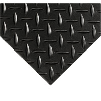 Tapis Diamond-Plate pour tableau de contr&ocirc;le no 701, 2' la x 10' lo, 1/4" &eacute;paisseur, Noir, PVC Ontario Packaging