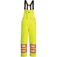 Journeyman Detachable Bib Safety Pants, Polyester, Small, High Visibility Lime-Yellow Ontario Packaging