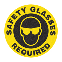 "Safety Glasses" Floor Sign, Adhesive, English with Pictogram Ontario Packaging