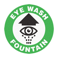 "Eye Wash Fountain" Floor Sign, Adhesive, English with Pictogram Ontario Packaging