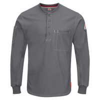 Excel FR&reg; Long Sleeve Henley Shirts, Small, Grey Ontario Packaging